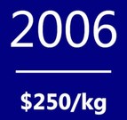 Polysilicon spot price average in 2006: $250/kg