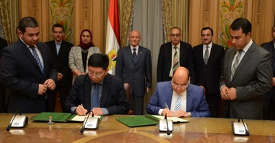 Representatives of China-based GCL Group and Egypt’s National Organization for Military Production sign a Memorandum of Understanding